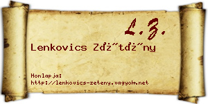 Lenkovics Zétény névjegykártya